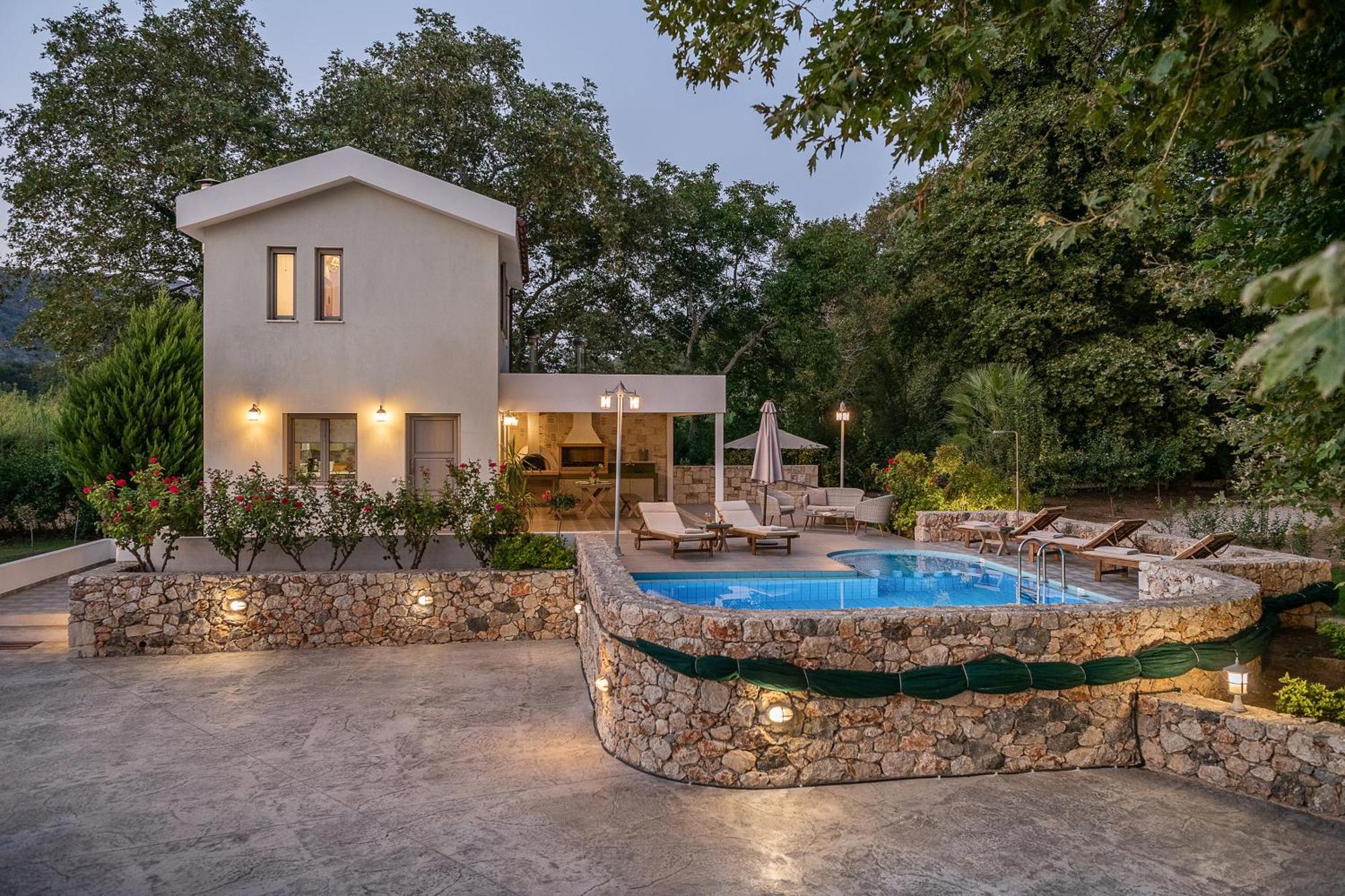 Villa Nature, Heated Pool Kalyves Bagian luar foto