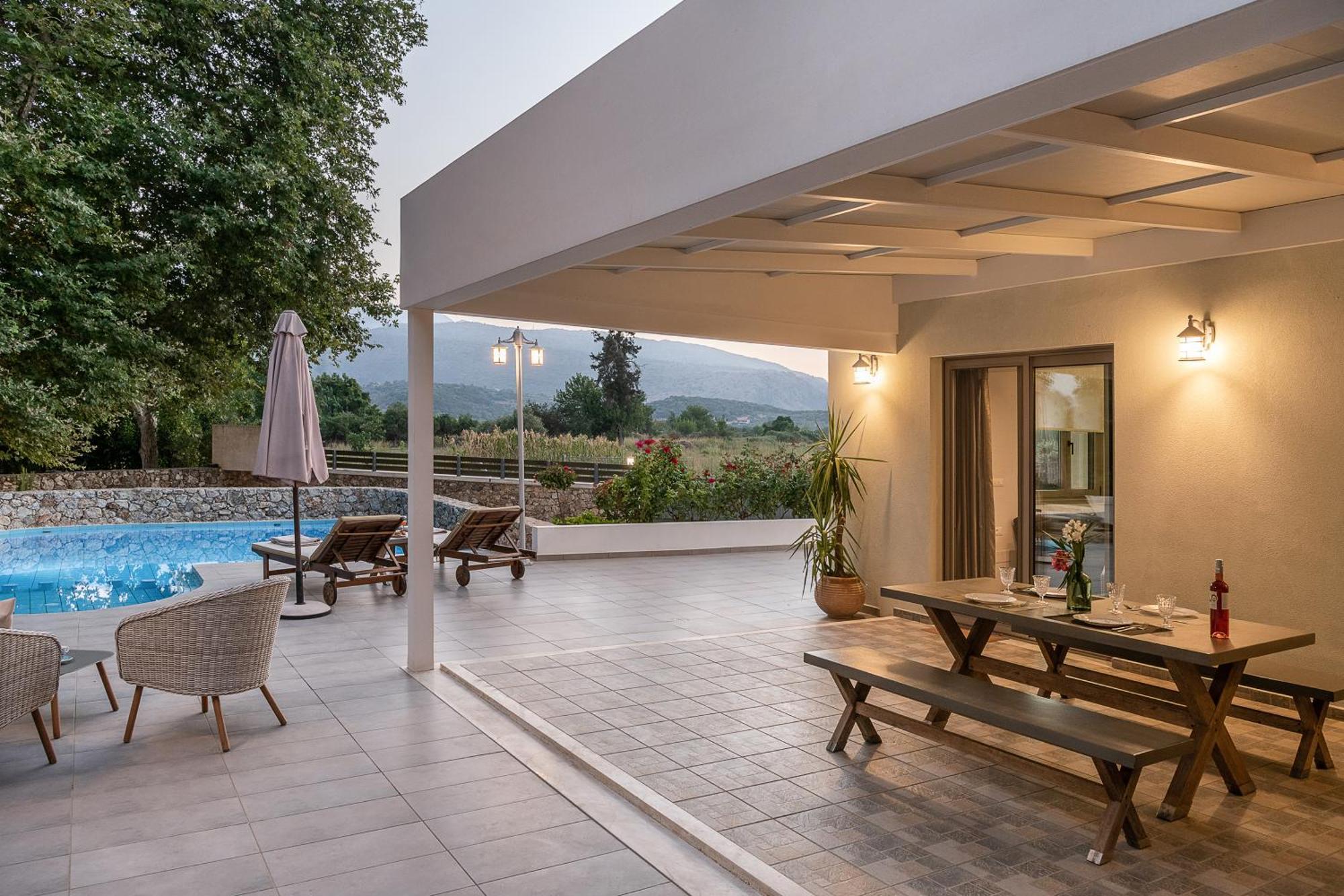 Villa Nature, Heated Pool Kalyves Bagian luar foto